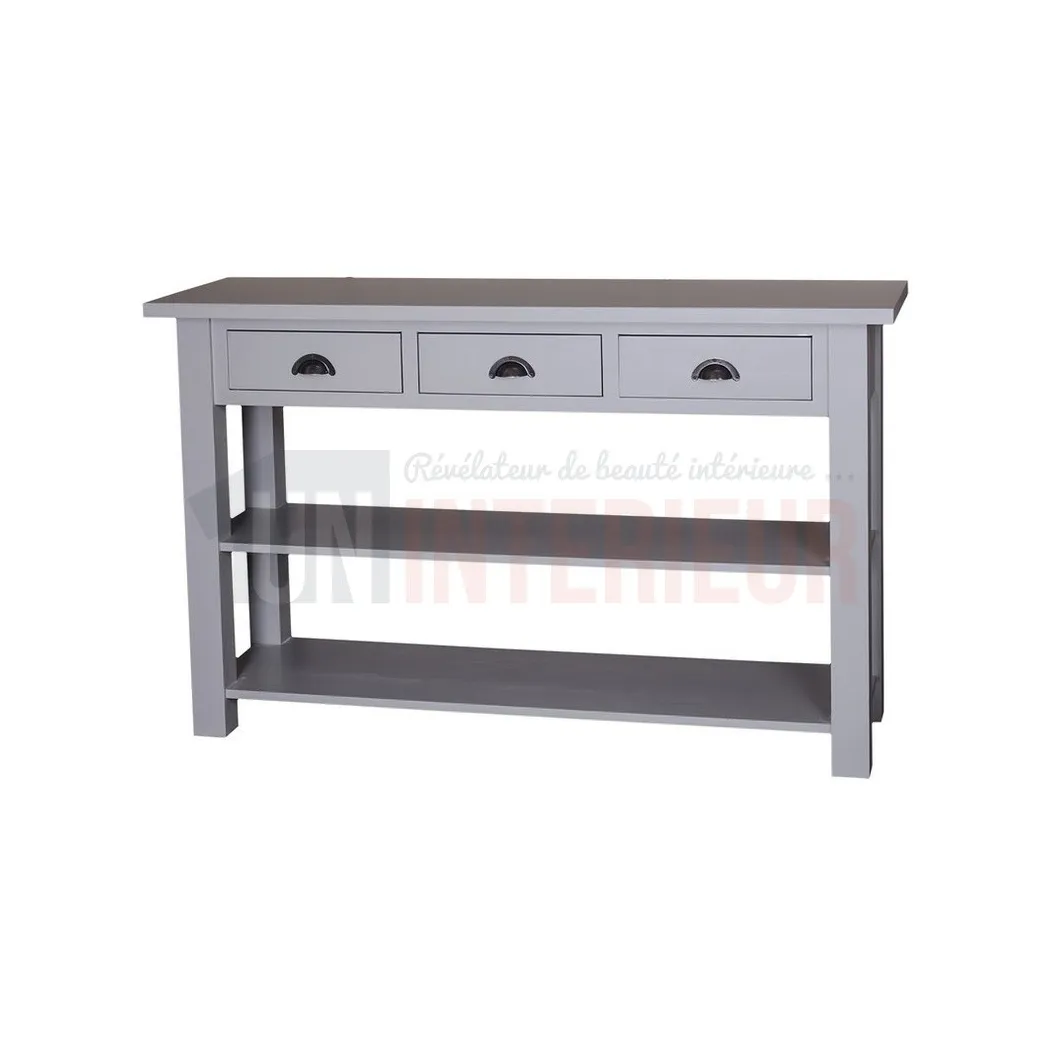 Grande console en pin massif, 3 tiroirs - Guildford
