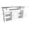 Meuble de bar 150cm en pin massif - Chester