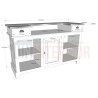 Meuble de bar 150cm en pin massif - Chester