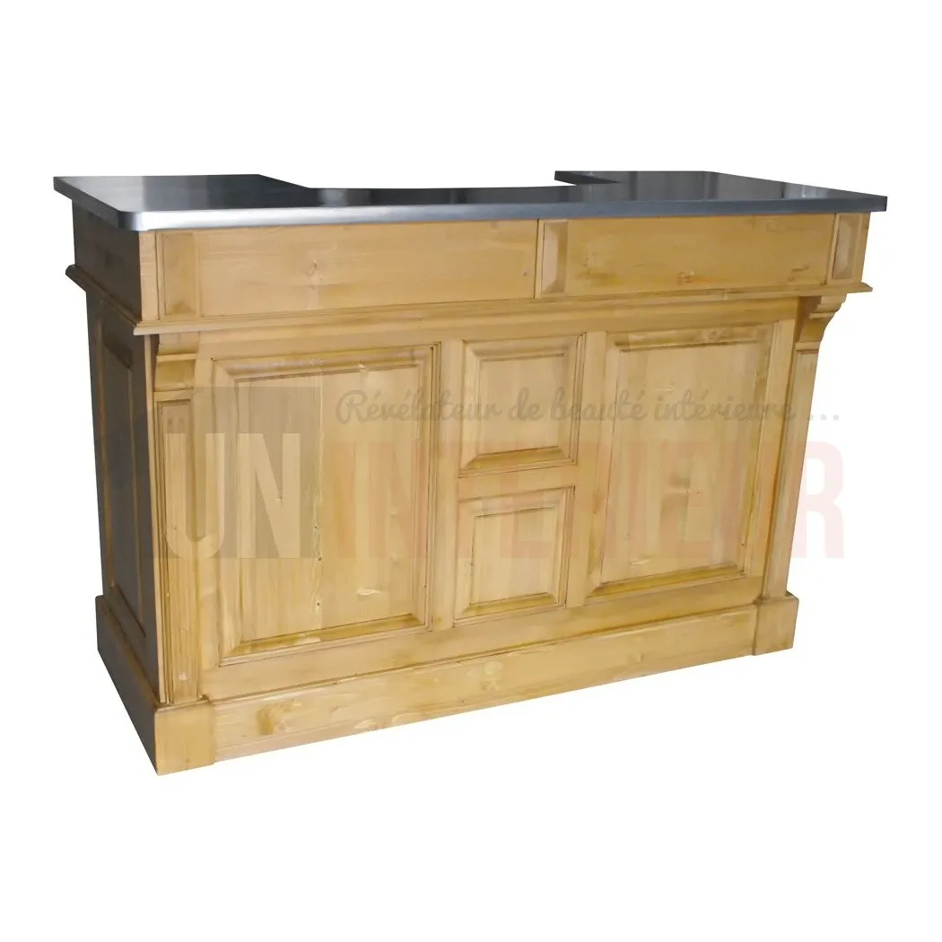 Meuble de bar 150cm en pin massif - Chester
