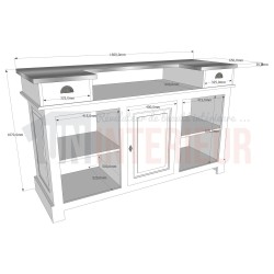 Comptoir de bar en pin massif 160cm - Chester