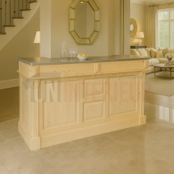 Comptoir de bar ou meuble bar en pin massif 180cm - Chester