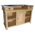 Comptoir de bar ou meuble bar en pin massif 180cm - Chester