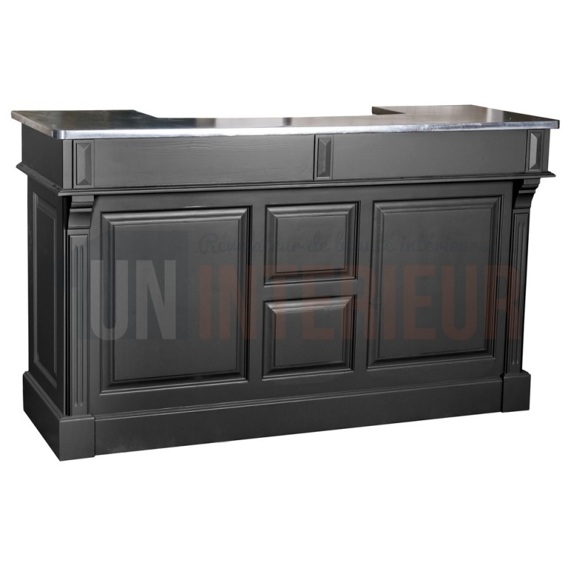 Comptoir de bar ou meuble bar en pin massif 180cm - Chester