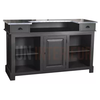 Comptoir de bar ou meuble bar en pin massif 180cm - Chester