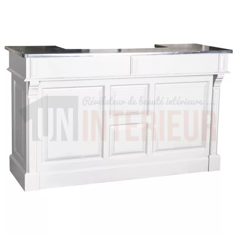 Comptoir de bar ou meuble bar en pin massif 180cm - Chester