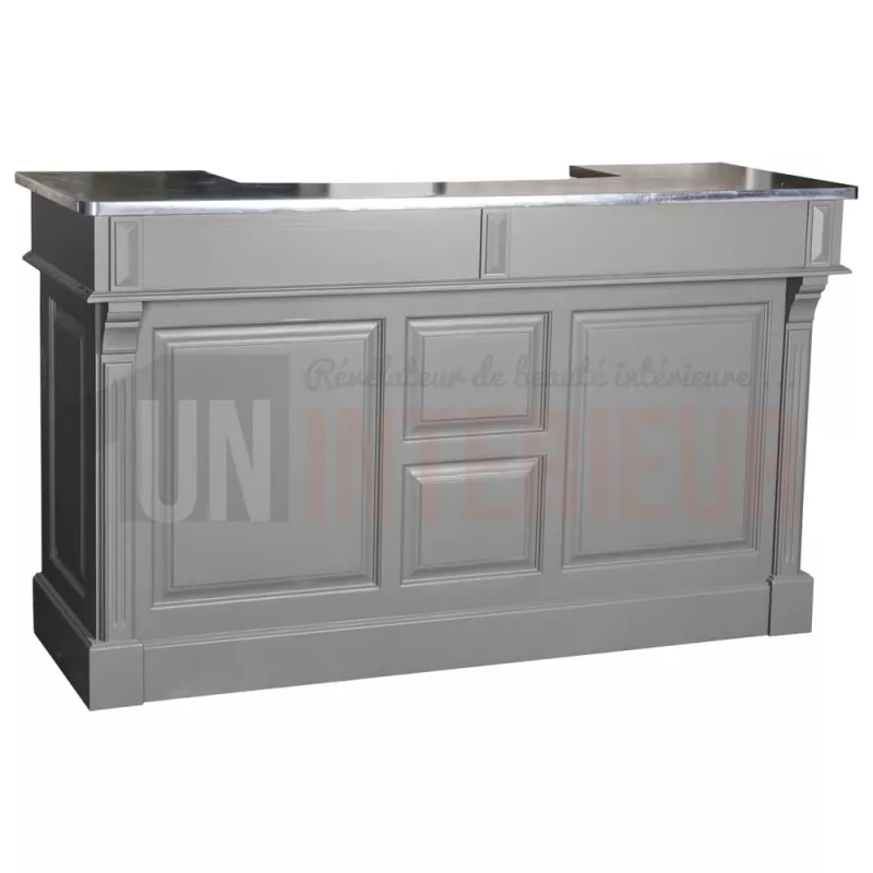 Comptoir de bar ou meuble bar en pin massif 180cm - Chester