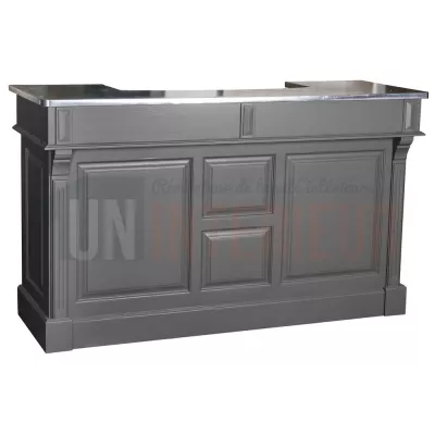 Comptoir de bar ou meuble bar en pin massif 180cm - Chester