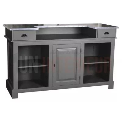 Comptoir de bar ou meuble bar en pin massif 180cm - Chester