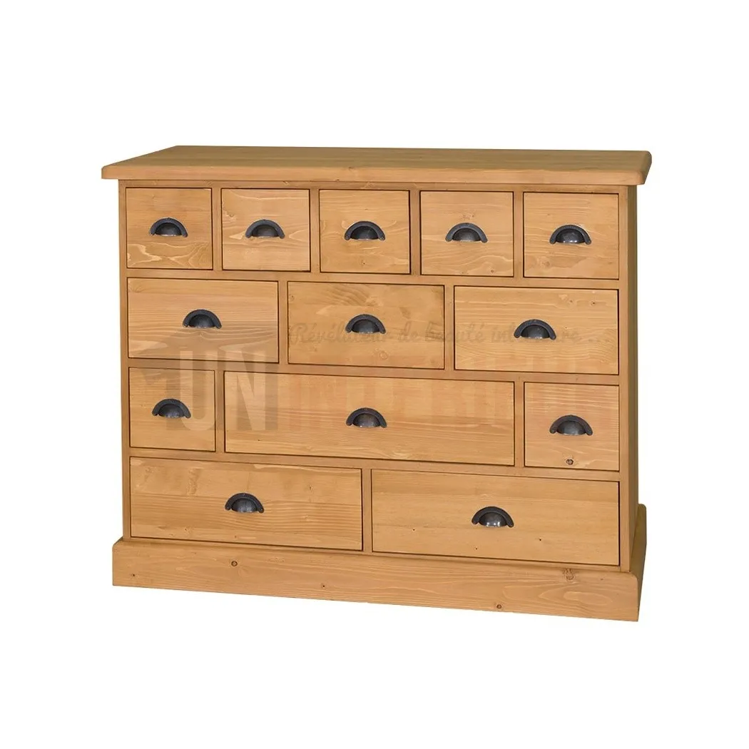 Meuble fond de comptoir de bar en pin massif 120cm - Glasgow