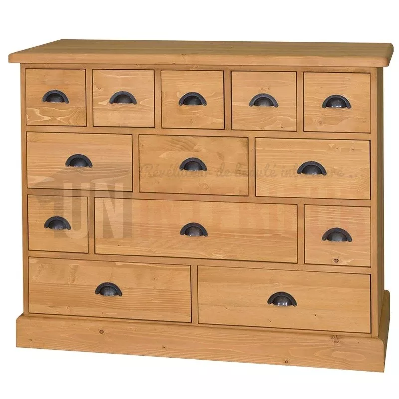 Meuble fond de comptoir de bar en pin massif 120cm - Glasgow