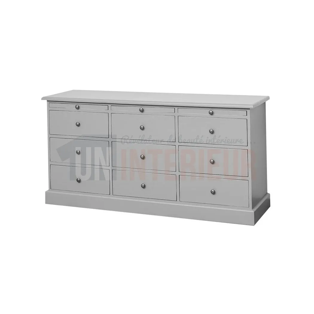 Meuble de mercerie en pin massif ou commode basse - Leigh
