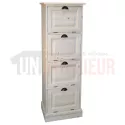Grand meuble de mercerie en pin massif, 9 tiroirs, 3 tirettes - Leigh