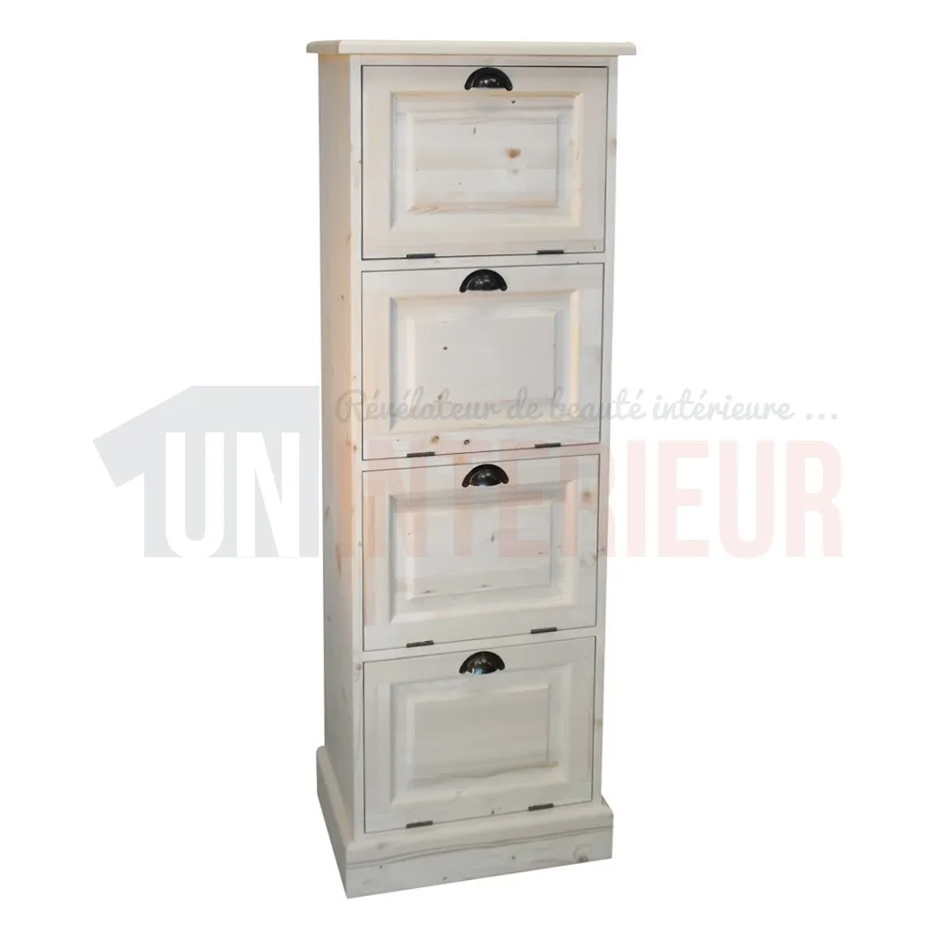 Grand meuble de mercerie en pin massif, 9 tiroirs, 3 tirettes - Leigh