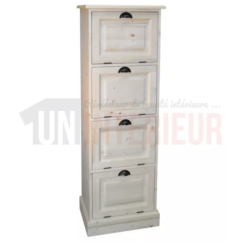 Grand meuble de mercerie en pin massif, 9 tiroirs, 3 tirettes - Leigh