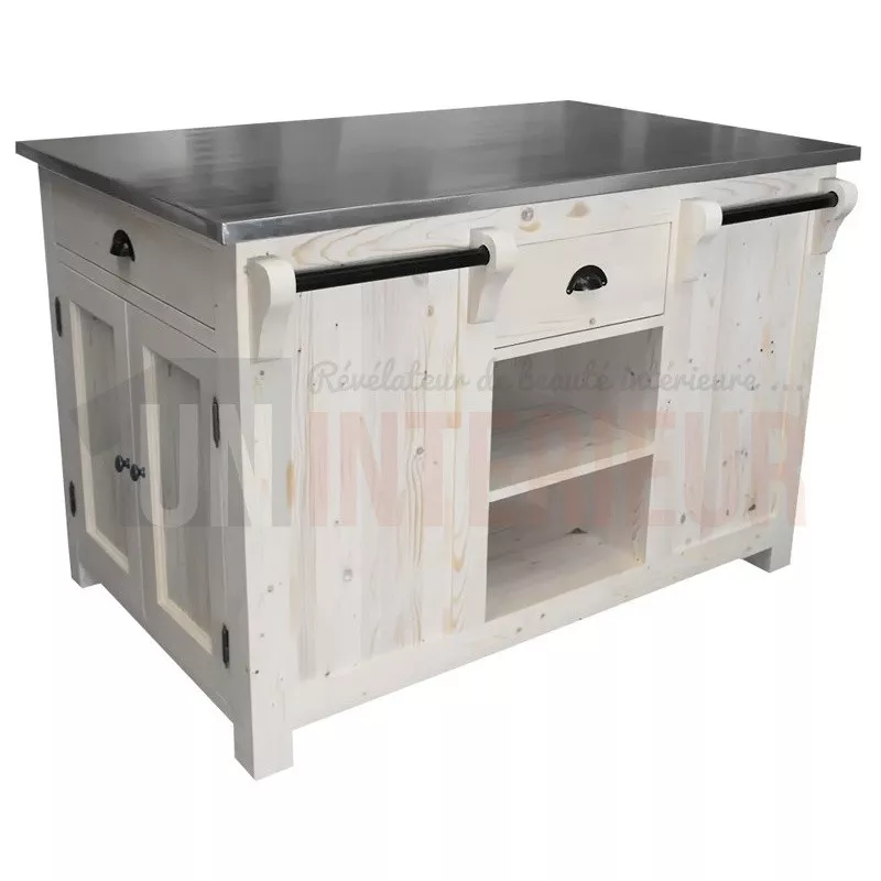 Tabouret de bar en pin massif sans dossier - Chester