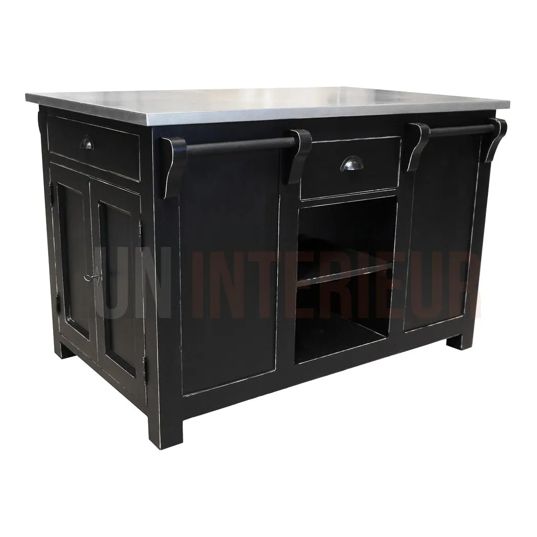 Ilot central de cuisine en pin massif - Nessy