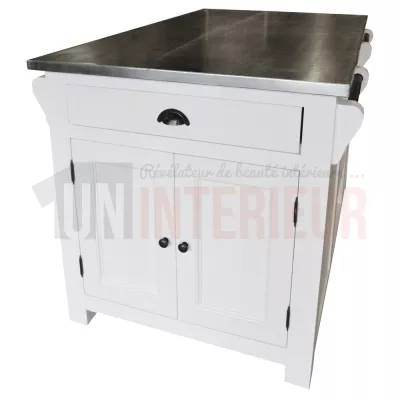 Ilot central de cuisine en pin massif - Nessy