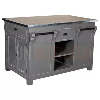 Ilot central de cuisine en pin massif - Nessy