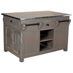 Ilot central de cuisine en pin massif - Nessy