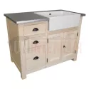 Ilot central de cuisine en pin massif - Nessy