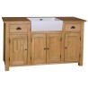 Grand meuble évier de cuisine en pin massif, évier inclus - Straight
