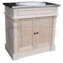 Table de repas brut modulable en pin massif, 4 à 10 personnes - Crow