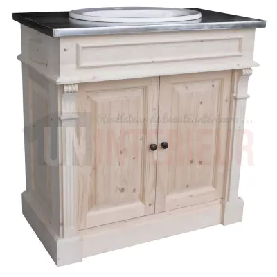 Table de repas brut modulable en pin massif, 4 à 10 personnes - Crow