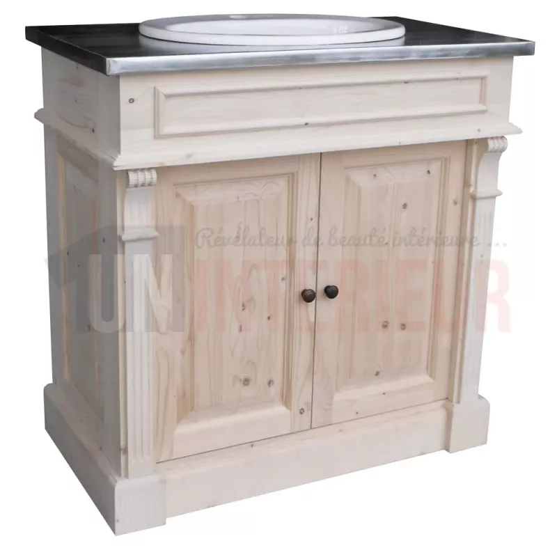 Table de repas brut modulable en pin massif, 4 à 10 personnes - Crow