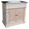 Table de repas brut modulable en pin massif, 4 à 10 personnes - Crow