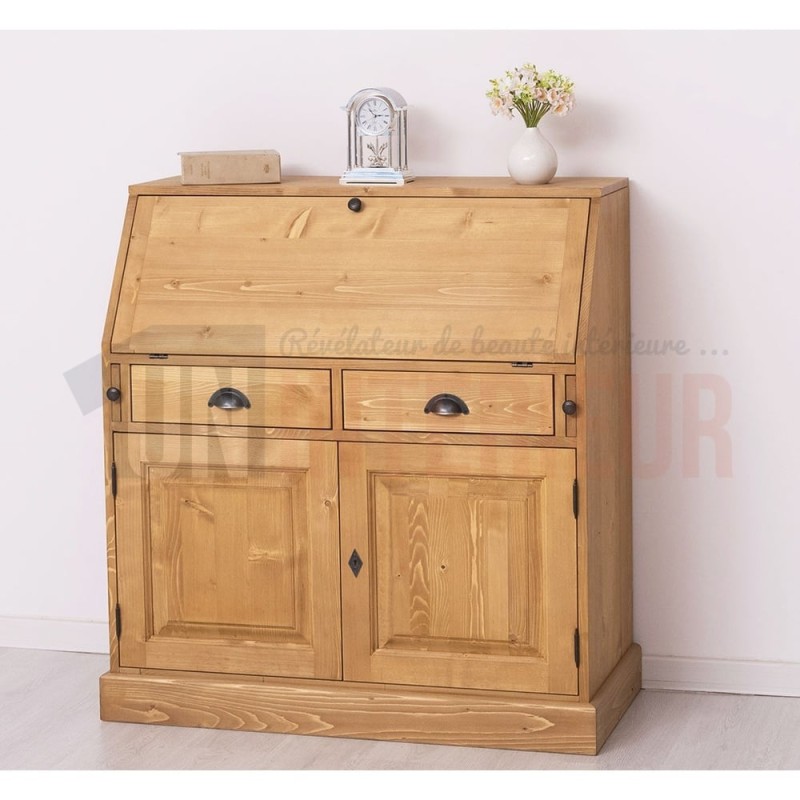 Secrétaire dos d'âne, scriban en pin massif - Donkey