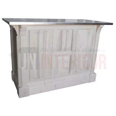 Petit comptoir de 120cm (107cm de haut) en pin massif - Chester