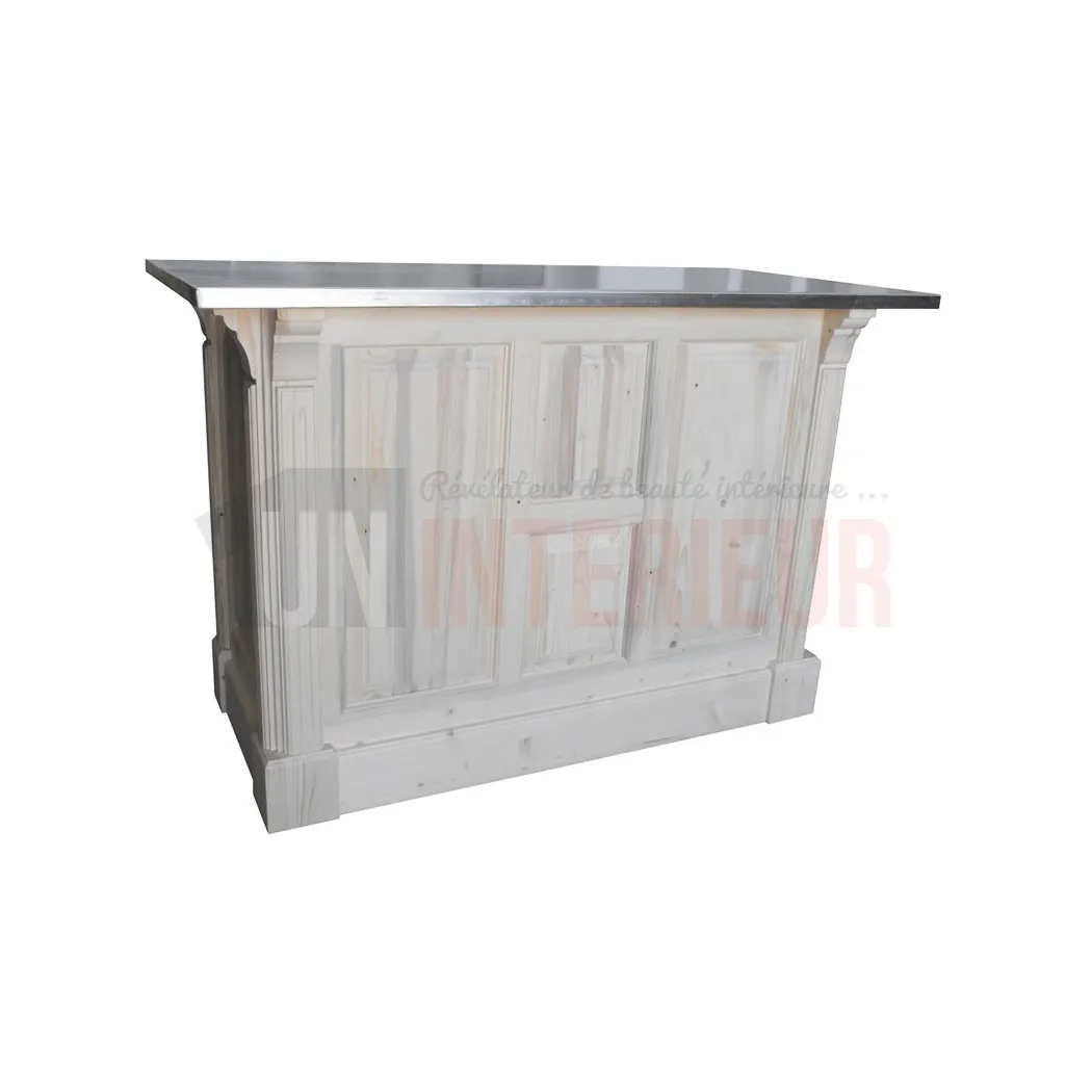 Petit comptoir de 120cm (107cm de haut) en pin massif - Chester