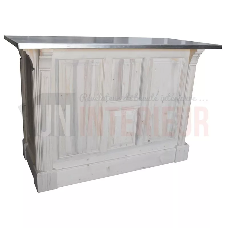 Petit comptoir de 120cm (107cm de haut) en pin massif - Chester