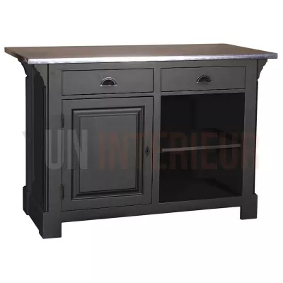 Comptoir de cuisine ou de caisse en pin massif 140cm (107cm de haut) - Chester