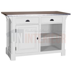 Comptoir de cuisine ou de caisse en pin massif 140cm (107cm de haut) - Chester