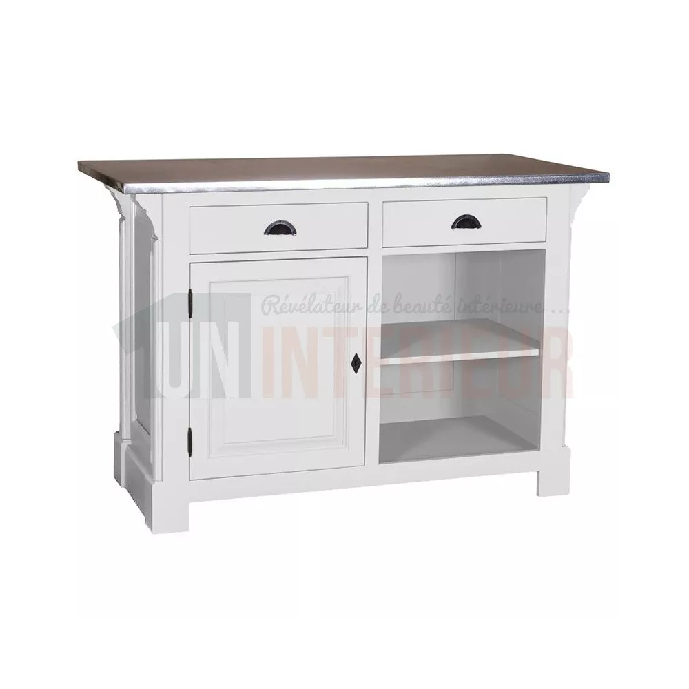 Comptoir de cuisine ou de caisse en pin massif 140cm (107cm de haut) - Chester