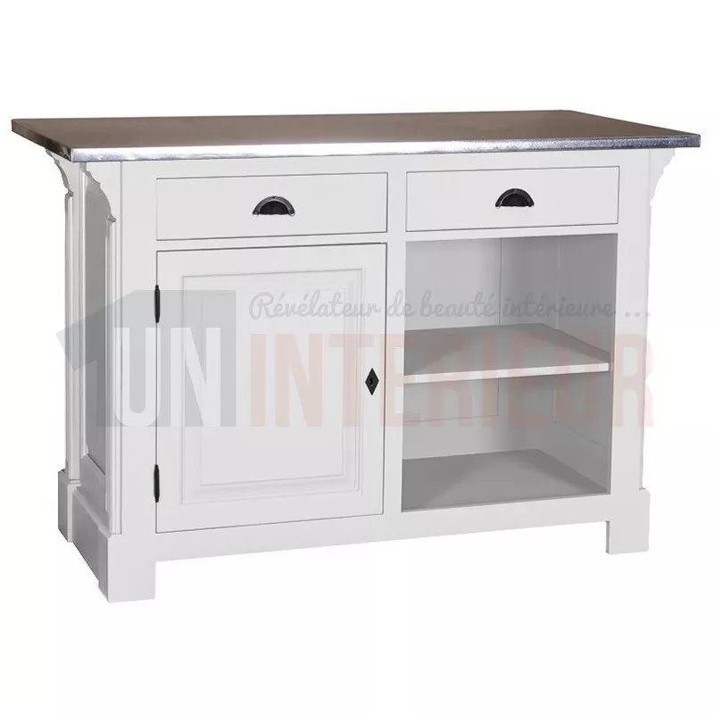 Comptoir de cuisine ou de caisse en pin massif 140cm (107cm de haut) - Chester