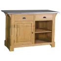 Comptoir de cuisine en pin massif 140cm (95cm de haut) - Chester