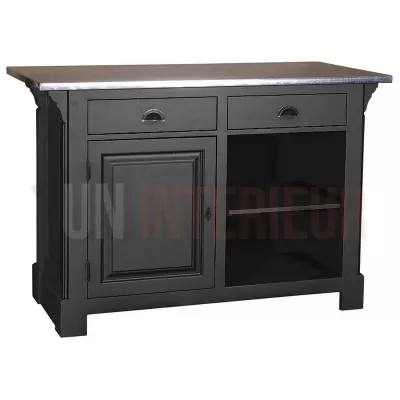 Comptoir de cuisine en pin massif 140cm (95cm de haut) - Chester