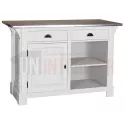 Comptoir de cuisine en pin massif 140cm (95cm de haut) - Chester