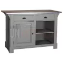 Comptoir de cuisine en pin massif 140cm (95cm de haut) - Chester