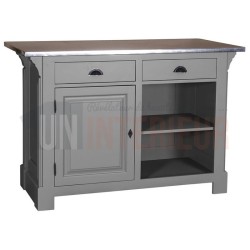 Comptoir de cuisine en pin massif 140cm (95cm de haut) - Chester