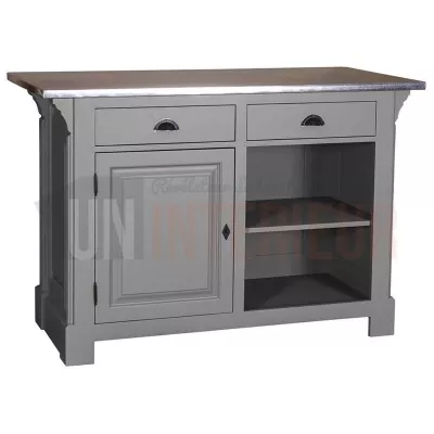 Comptoir de cuisine en pin massif 140cm (95cm de haut) - Chester