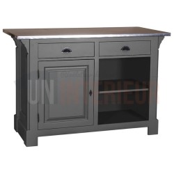 Comptoir de cuisine en pin massif 140cm (95cm de haut) - Chester