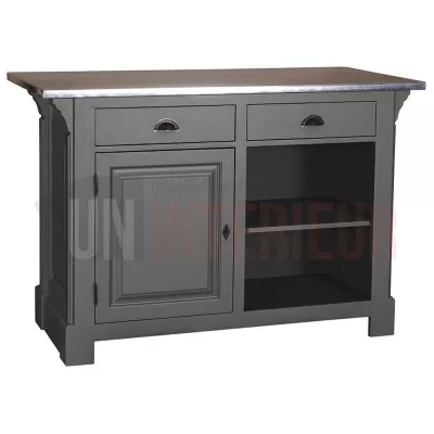 Comptoir de cuisine en pin massif 140cm (95cm de haut) - Chester