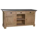 Comptoir en pin massif 190cm passe-plat (95cm de haut) - Chester