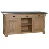 Comptoir en pin massif 190cm passe-plat (95cm de haut) - Chester
