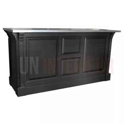 Comptoir en pin massif 190cm passe-plat (95cm de haut) - Chester