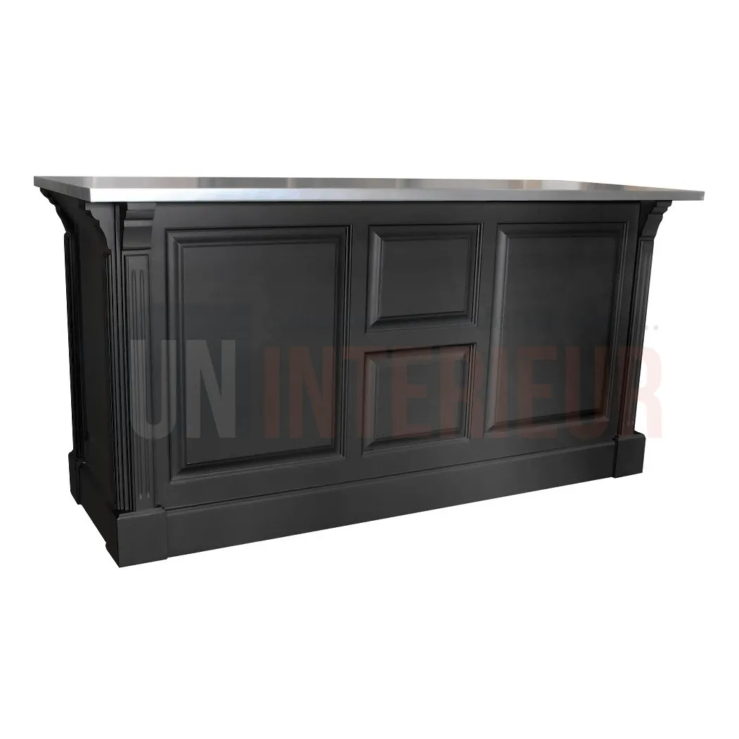 Comptoir en pin massif 190cm passe-plat (95cm de haut) - Chester